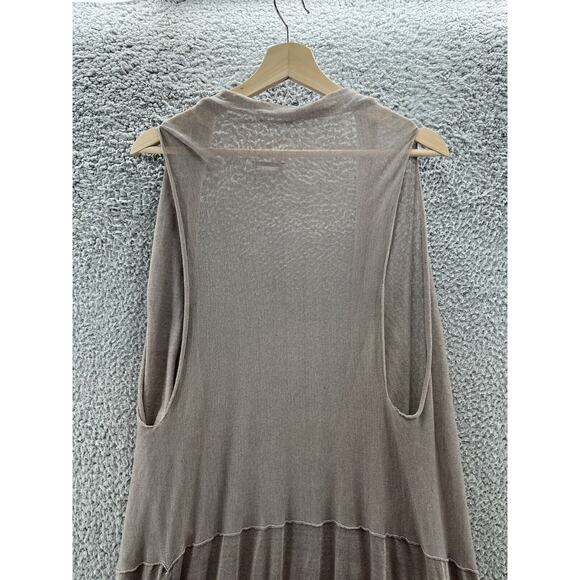 Crea Concept Sweater Womens S Tan Lightweight Linen Lagenlook Boho Open Cardigan - Picture 11 of 12